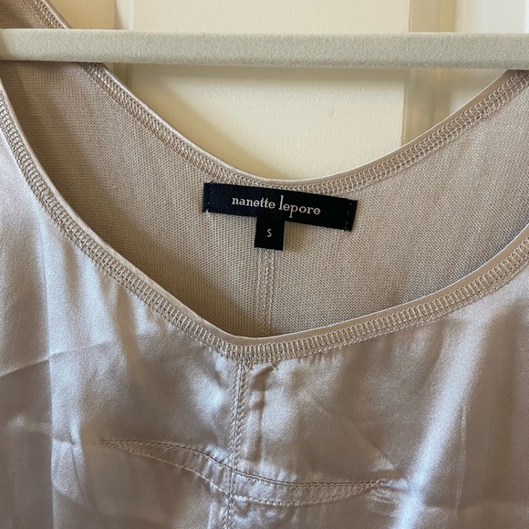 Nanette Lepore Anthropologie Satin Tank Top Size Small Tan Boho Bohemian - Picture 5 of 7
